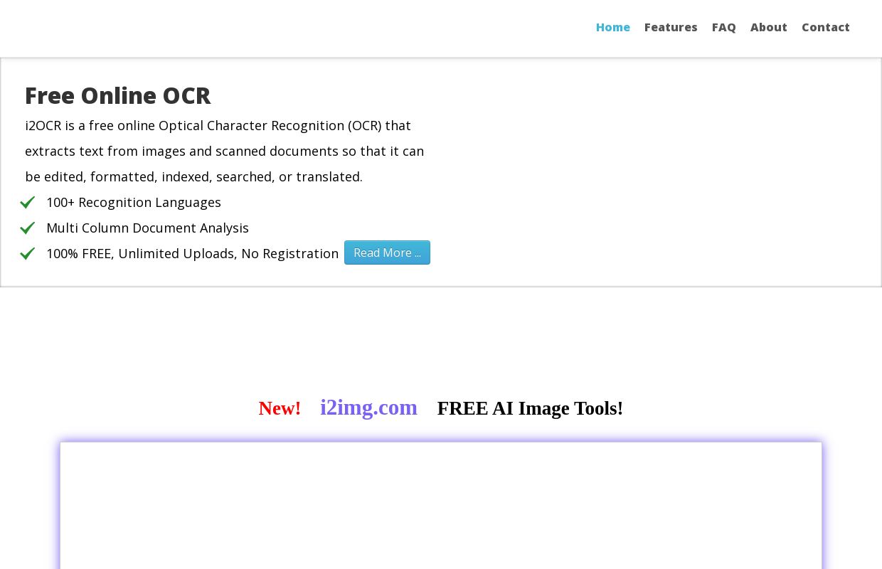 i2OCR - Free Online OCR
